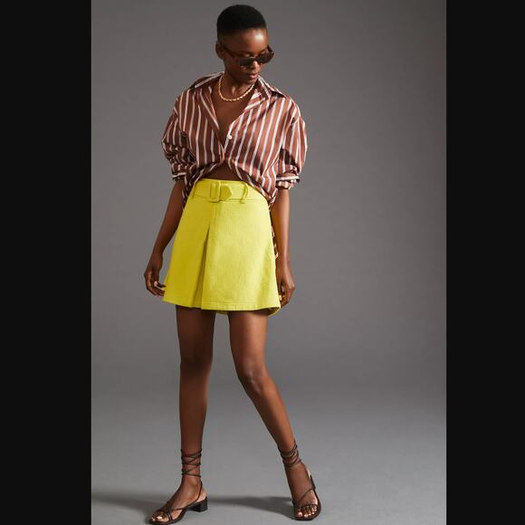 Anthropologie Maeve Belted Mini Skirt - New - Size 10 - Picture 4 of 5